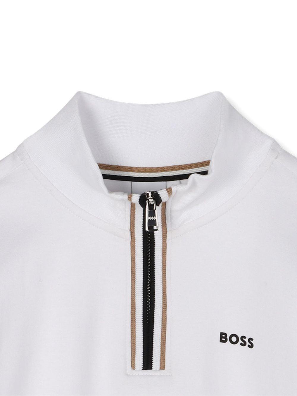 Felpa bianca per bambino J52359 10P Boss Kids 
