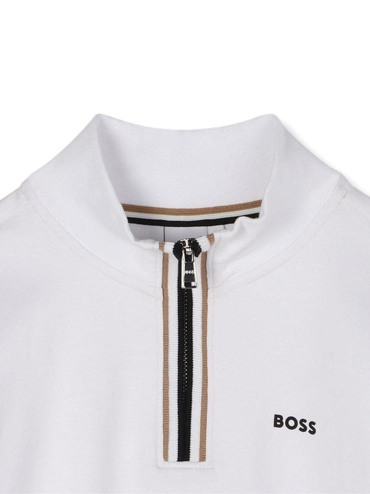 Felpa bianca per bambino J52359 10P Boss Kids 