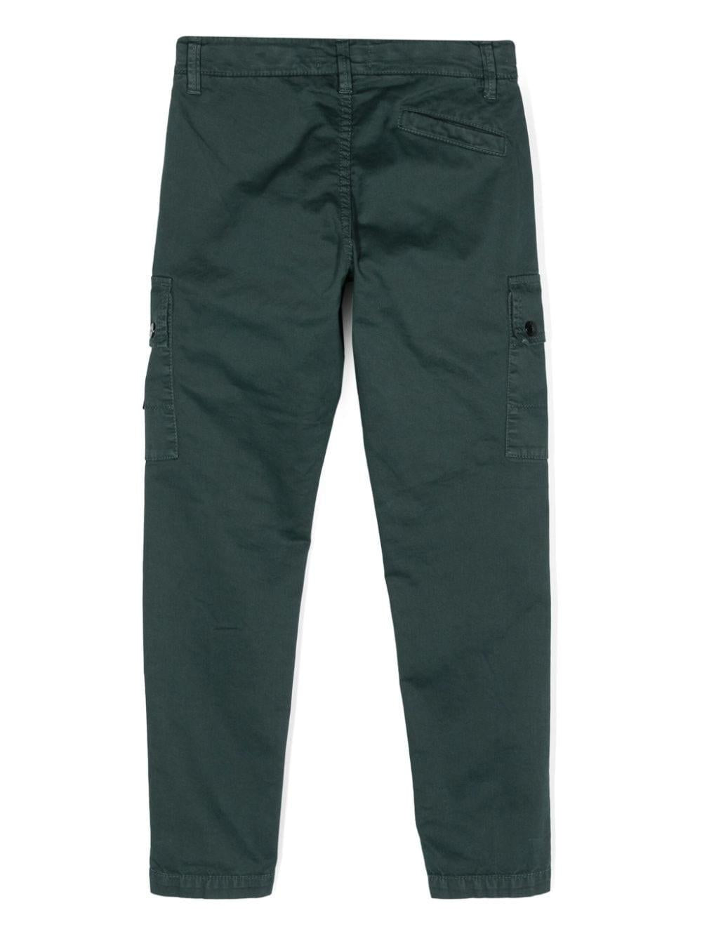 Pantalone cargo per bambino in misto cotone verde foresta
