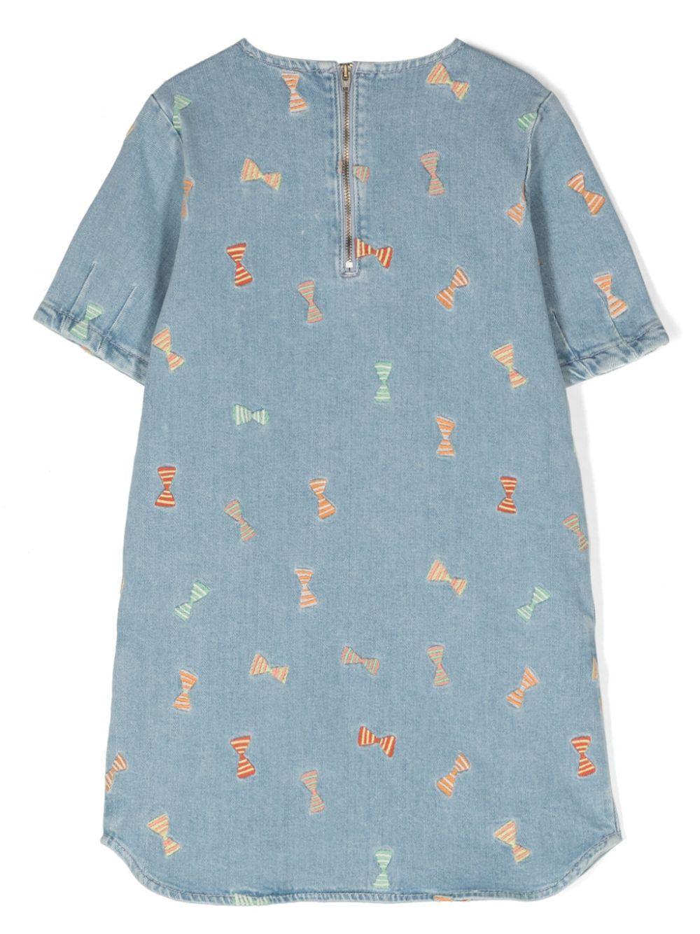 Abito azzurro per bambina in denim TU1E31Z1584 601EM Stella McCartney Kids 