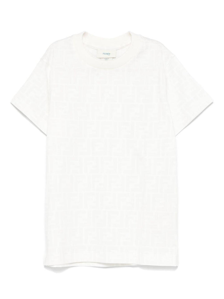 T-shirt bianco per bambino JUI181ATRV F0TU9 Fendi Kids 