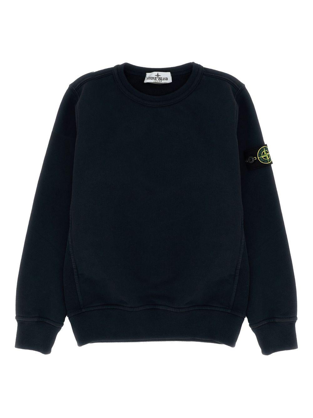 Felpa nera per bambino 66100001S0A20 V0029 Stone Island Kids 