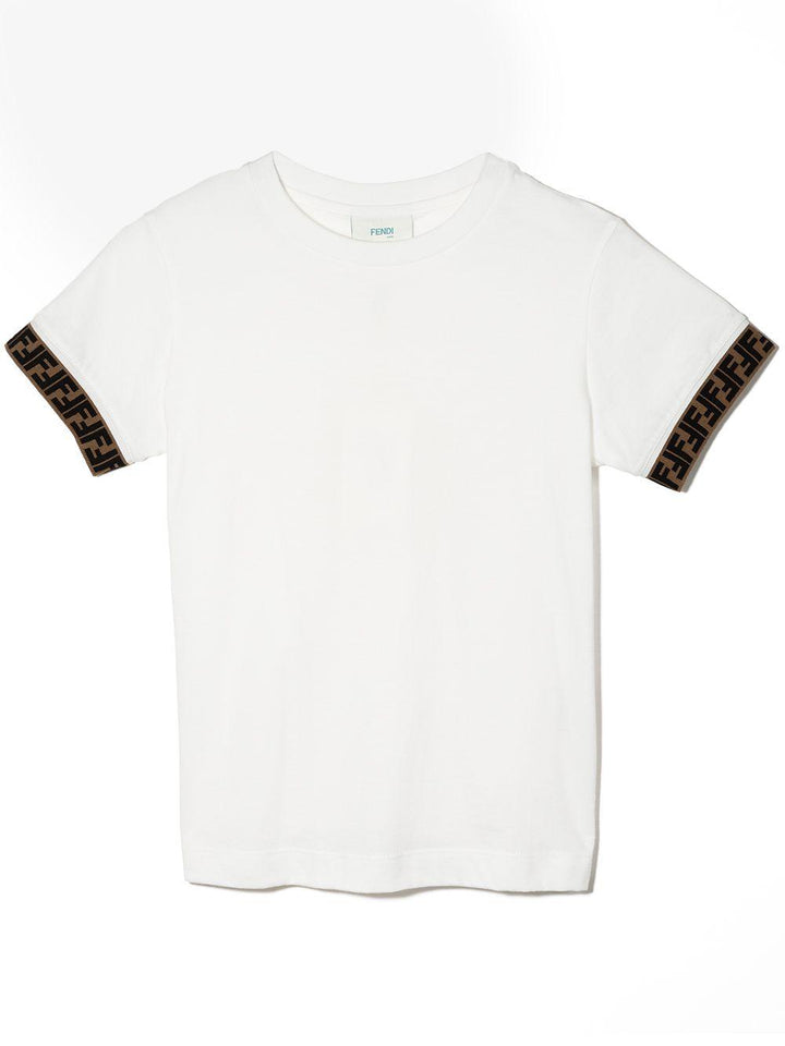 T-shirt bianco per bambino JUI0187AJ F0TU9 Fendi Kids 