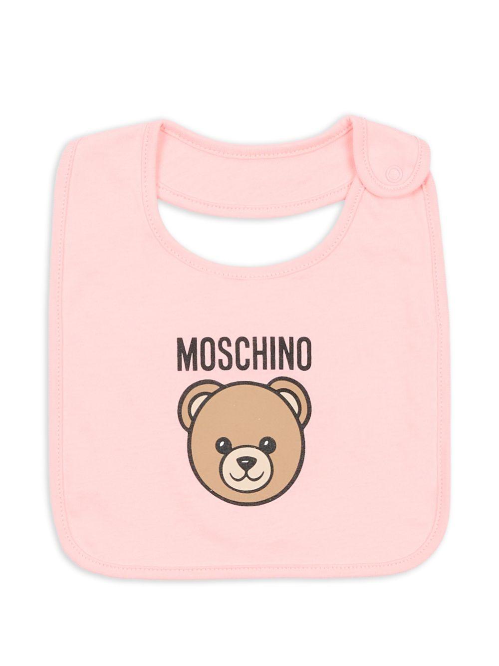 Kit cappello/bavetta rosa per neonata MUY099LCA19 50209 Moschino Kids 