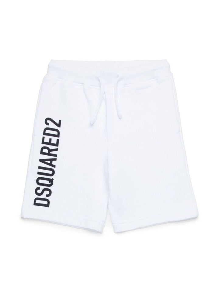 Bermuda bianca per bambino con logo