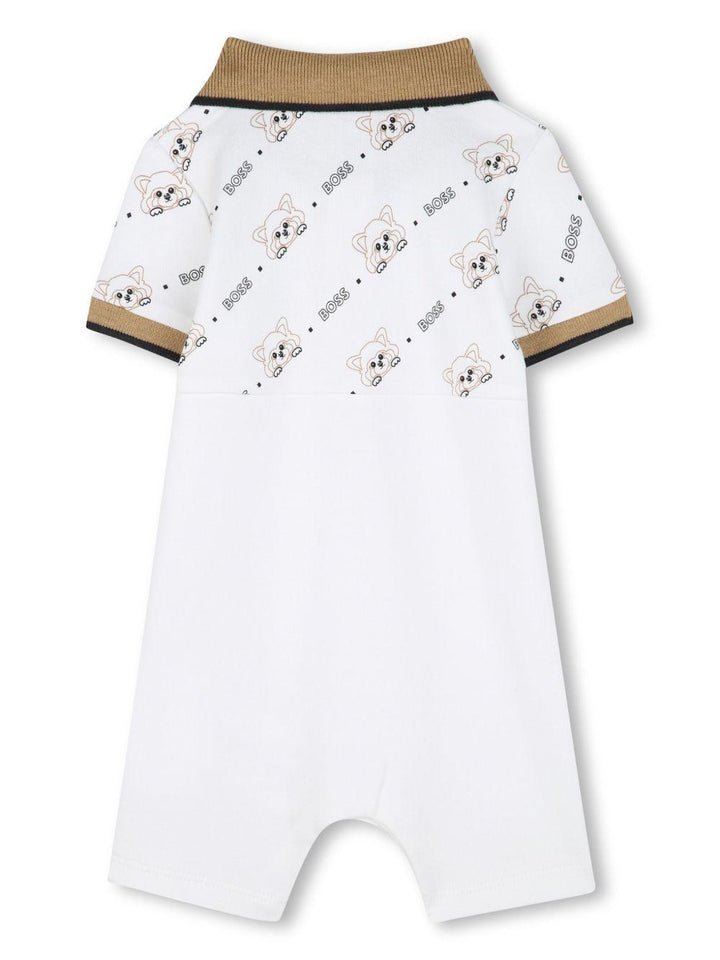 Tutina bianca/marrone per neonato