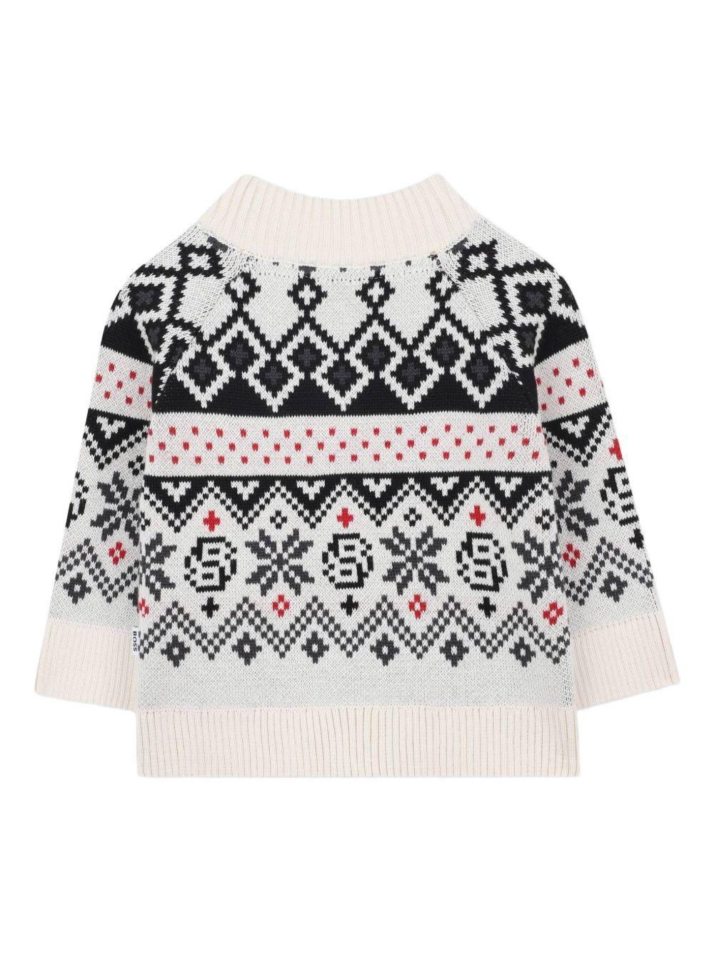 Cardigan bianca/multicolor per neonato J52437 21C Boss Kids 