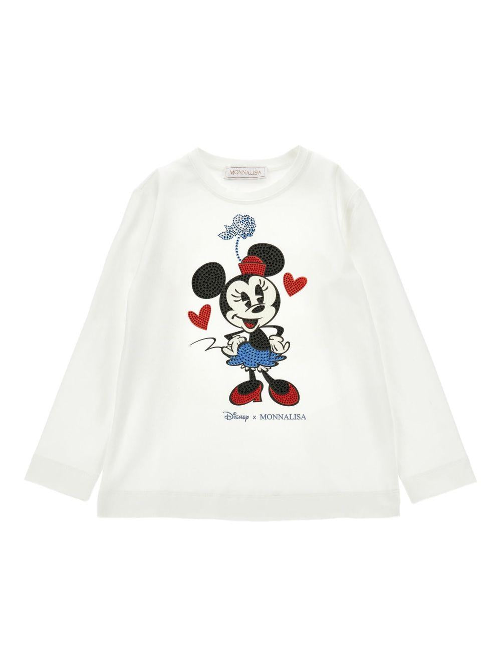 T-shirt bianco per bambina 19F6086003 0001 Monnalisa Kids 