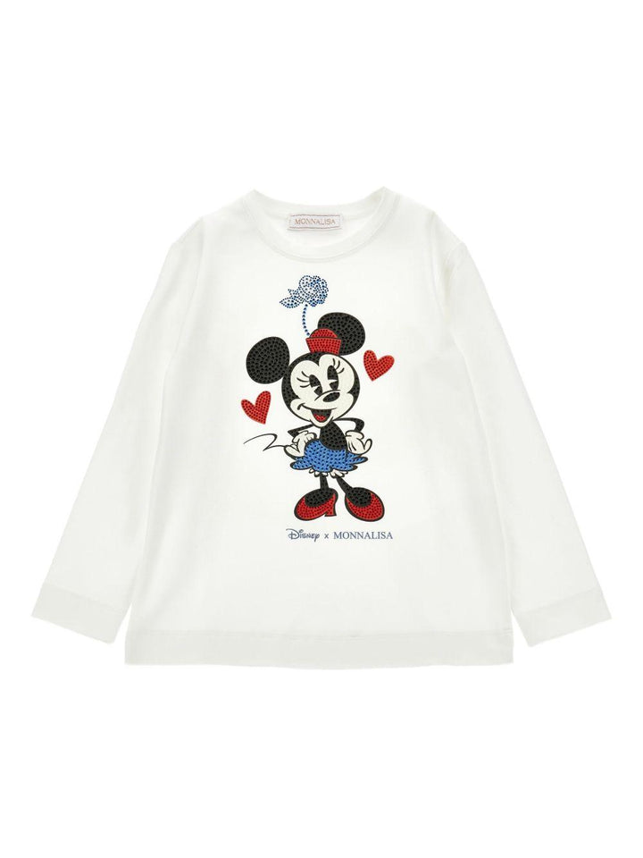 T-shirt bianco per bambina 19F6086003 0001 Monnalisa Kids 