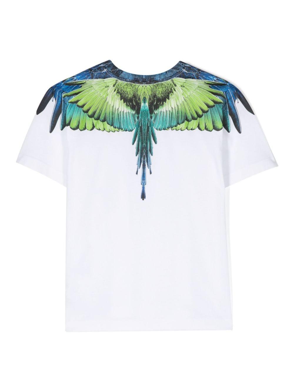 T-shirt bianca per bambino con stampa CBAA001S24JER001 0150 Marcelo Burlon Kids 