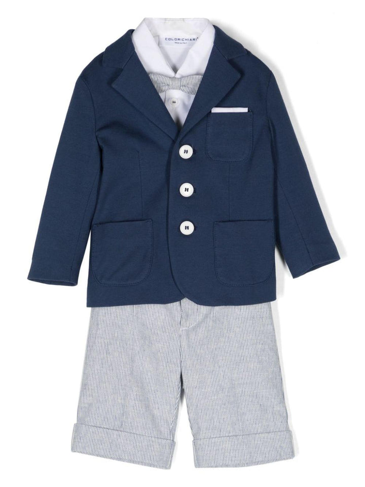 Completo elegante blu e bianco per neonato MN5075864453 66 Colorichiari Kids 