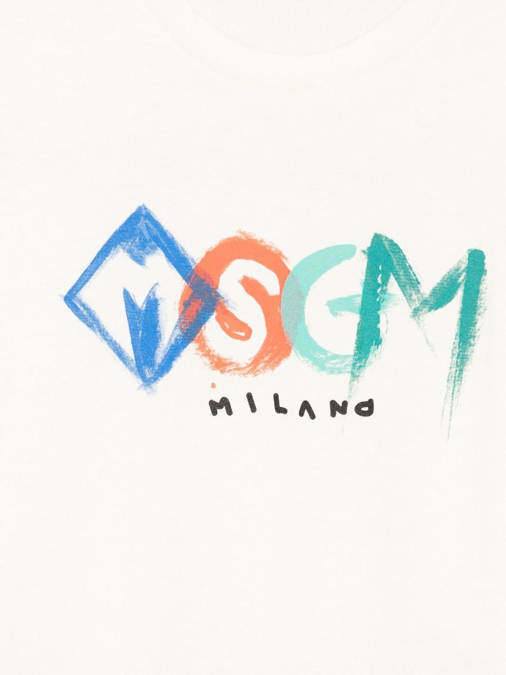 T-shirt bianco per bambino F5MSJBTH249 013 Msgm Kids 