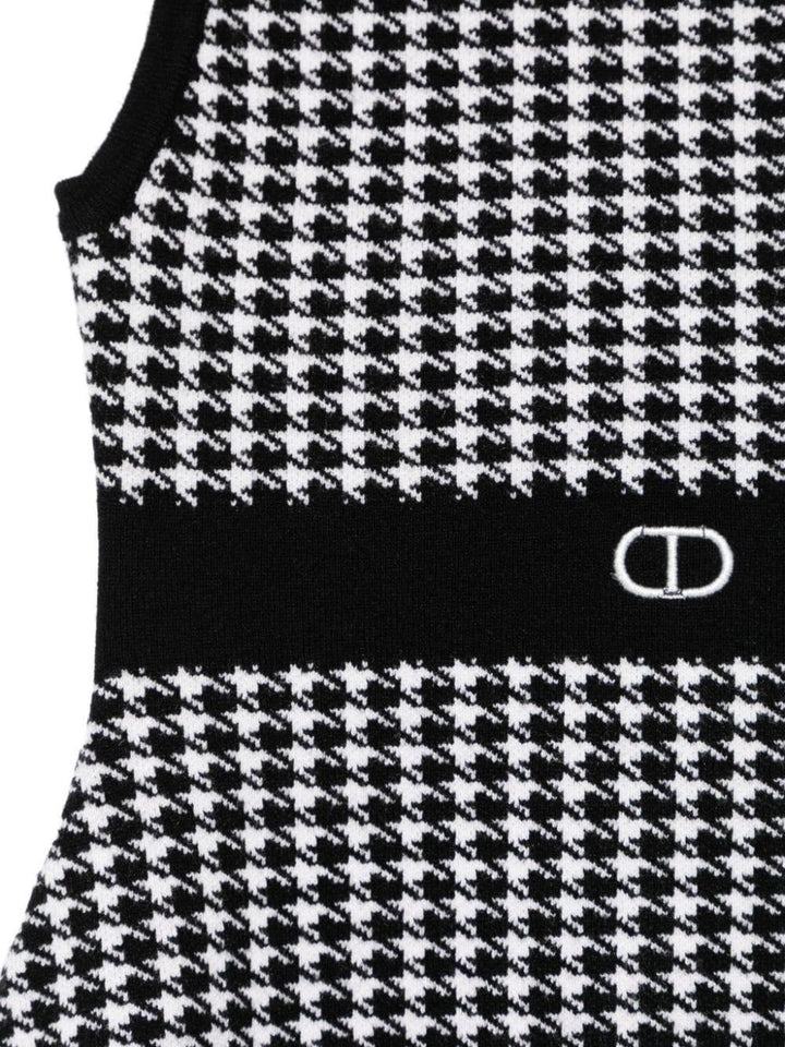 Black/white dress for girls with logo