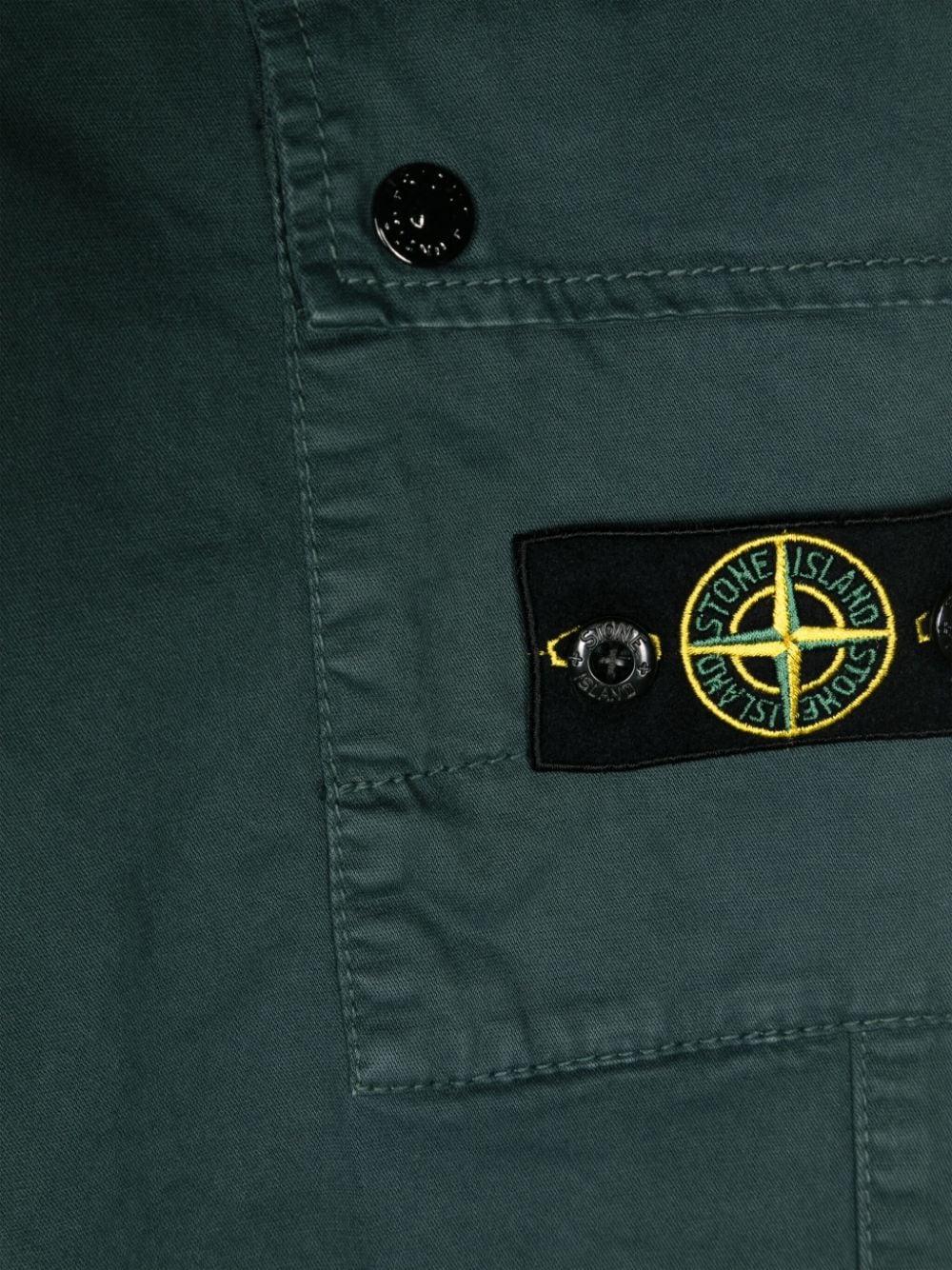 Cargo trousers for boys in forest green cotton blend