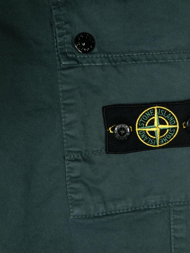 Cargo trousers for boys in forest green cotton blend