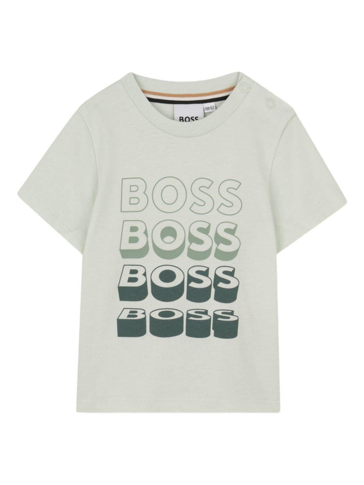 T-shirt verde per neonato J52889 73K Boss Kids 