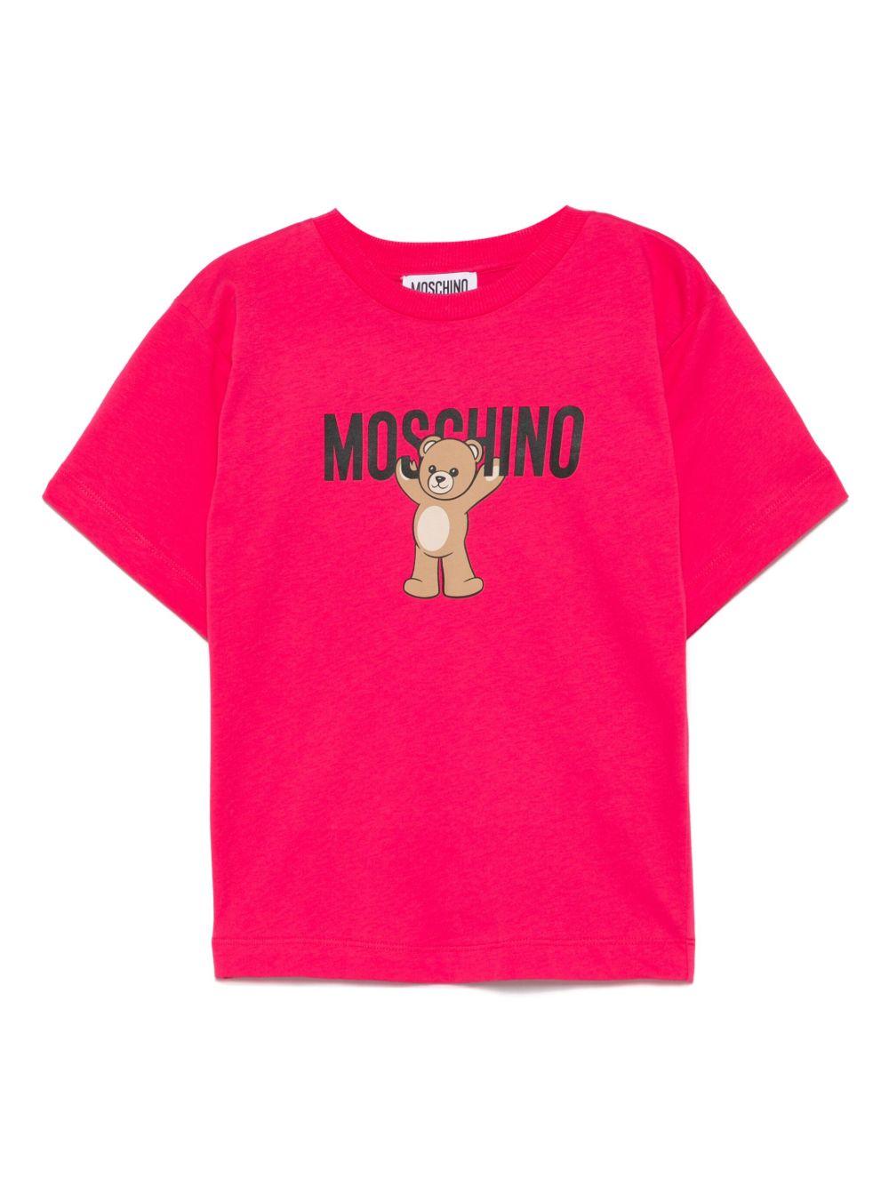 T-shirt fucsia per bambina HMM05GLAA10 50541 Moschino Kids 