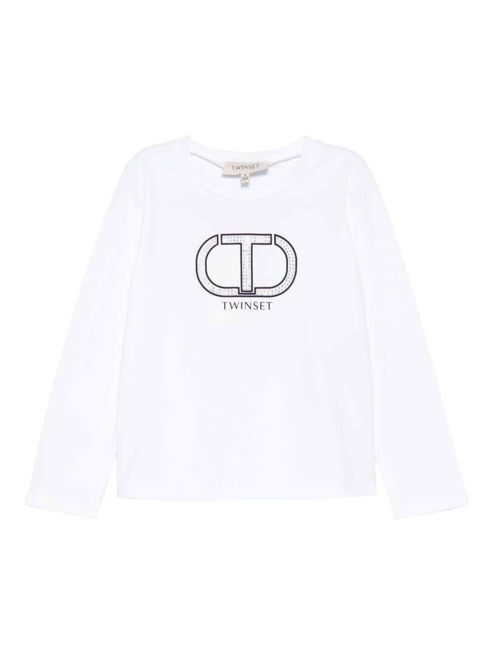 T-shirt bianca per bambina 252GB2260 00526 Twin Set 