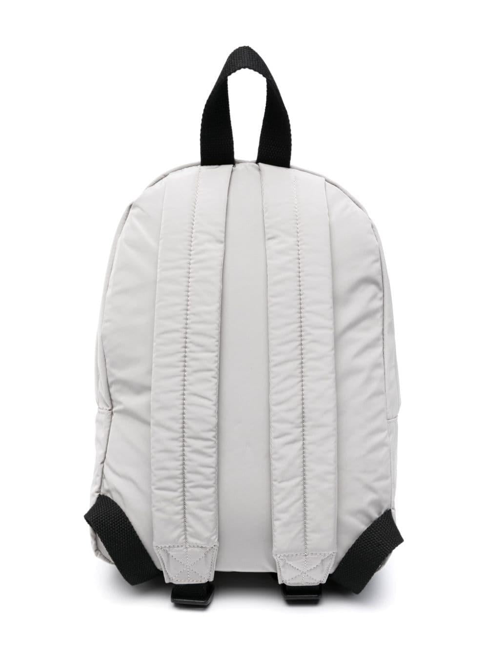 Gray backpack for children with shark print