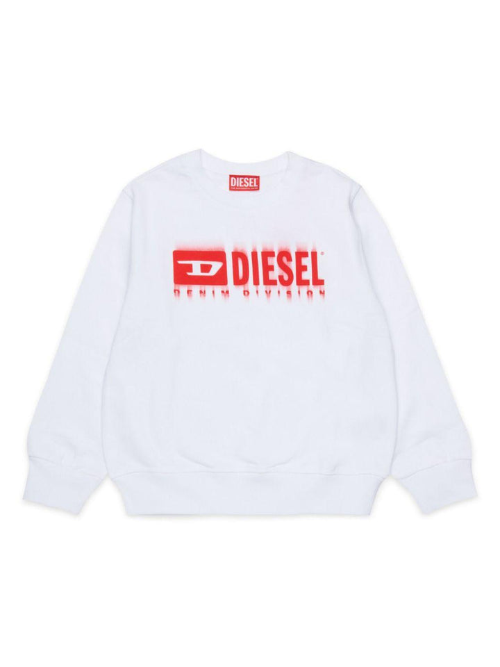 White sweatshirt for boys with logo