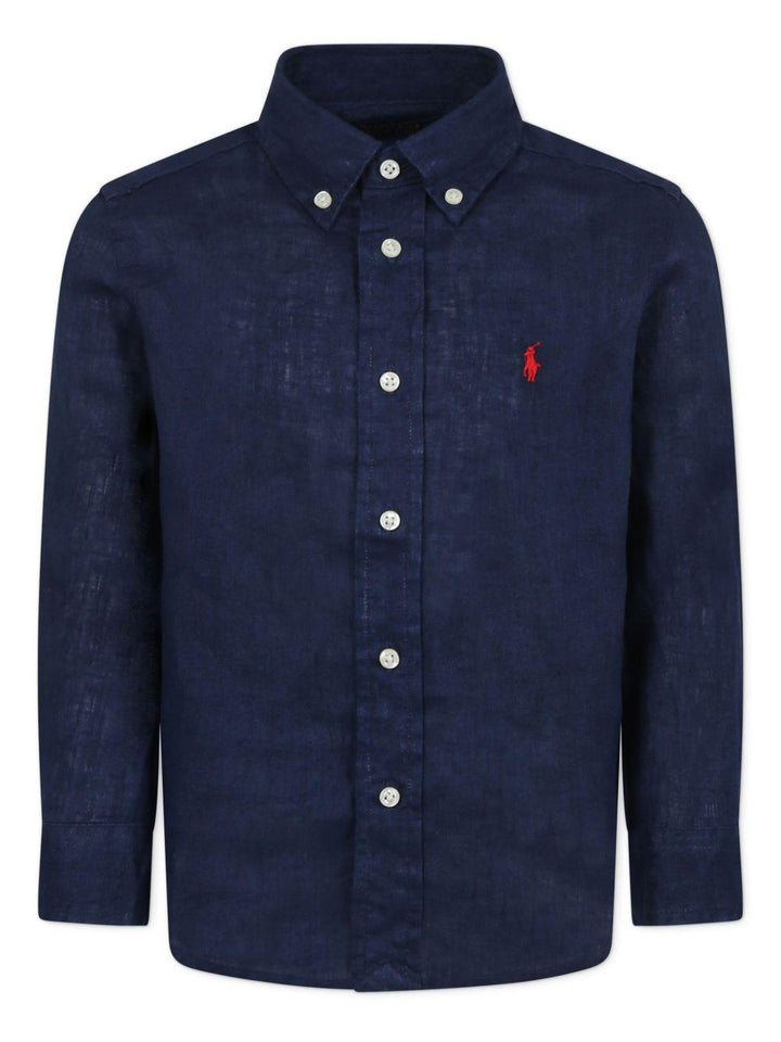Camicia blu navy per bambino 323967600 004 Ralph Lauren Kids 