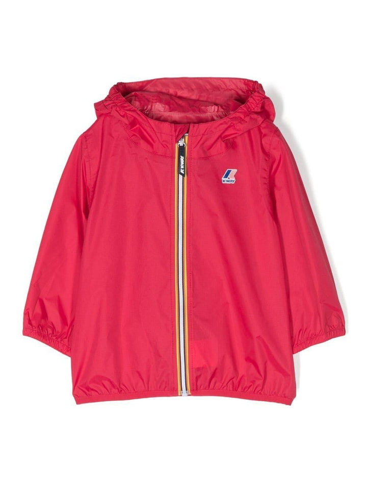 Red baby jacket with logo