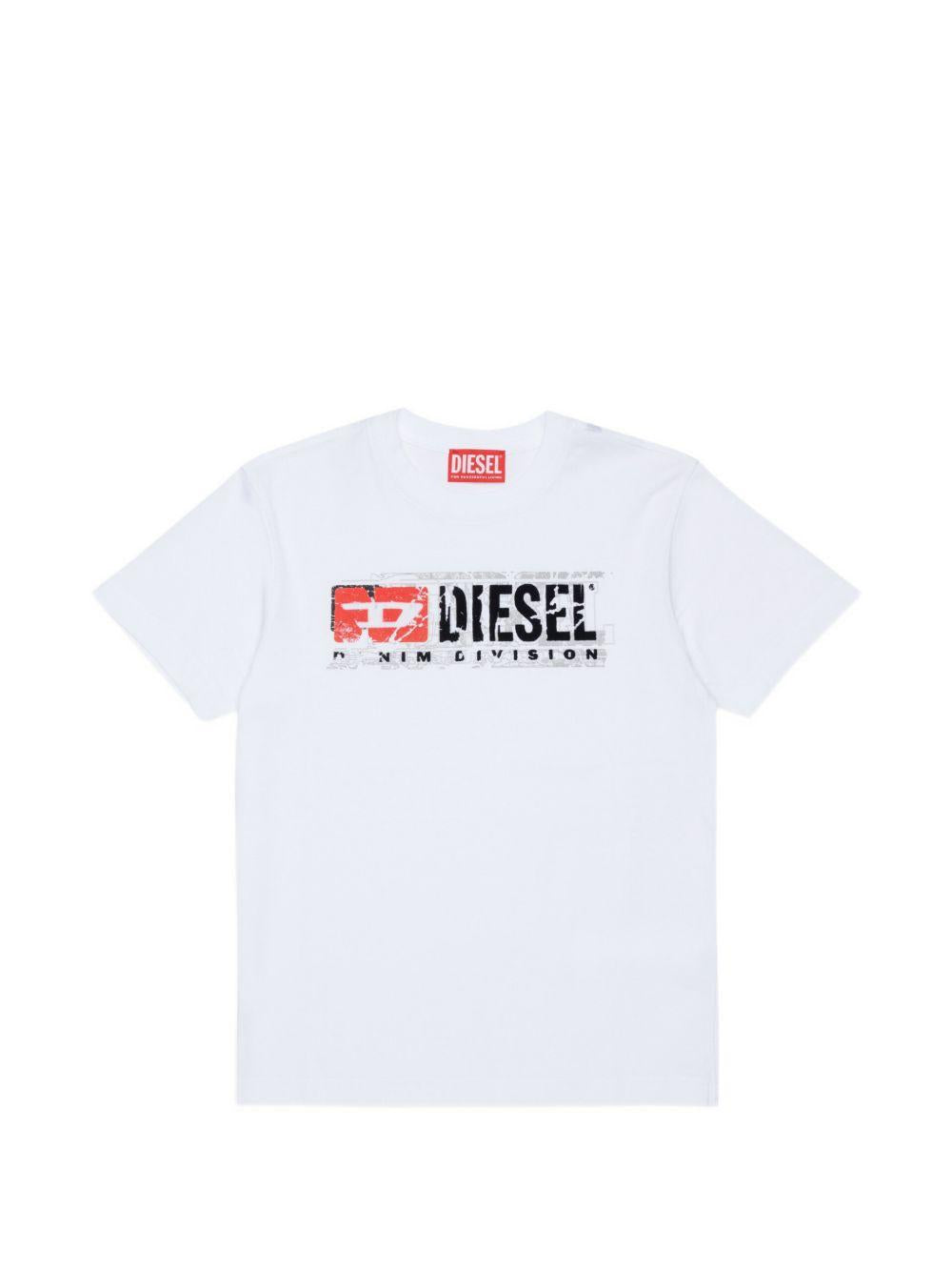 T-shirt bianca per bambino J0297600YI9 K100 Diesel Kids 