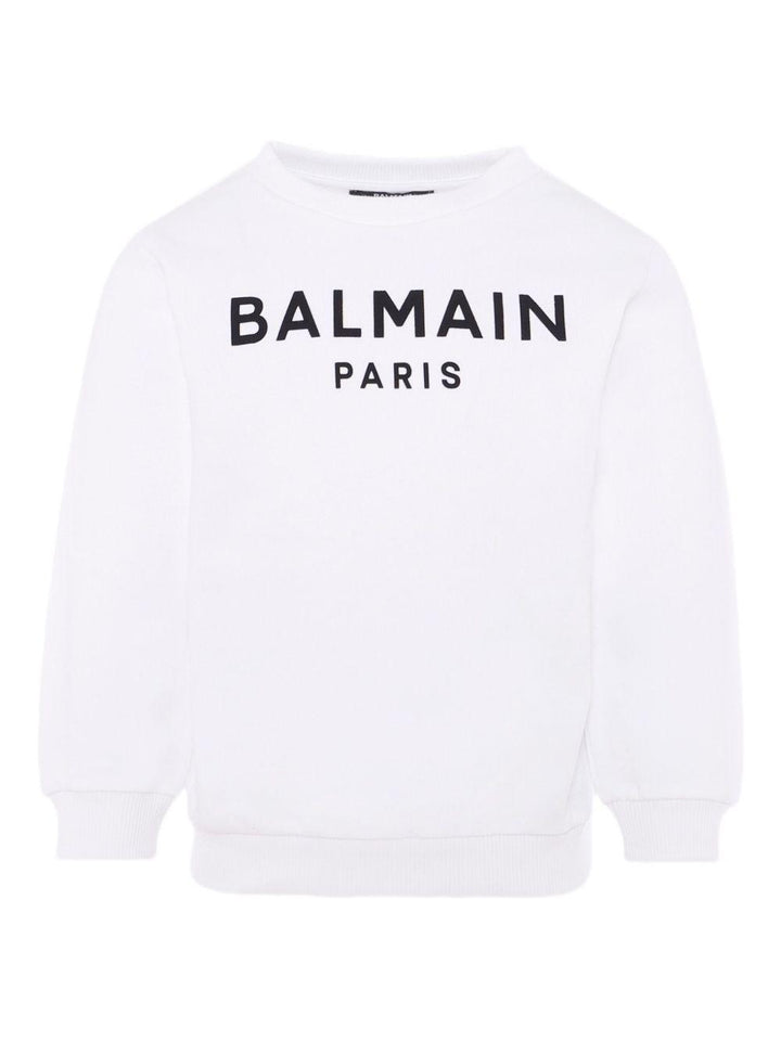 Felpa bianca per bambino BX4P10Z3183 100NE Balmain Kids 