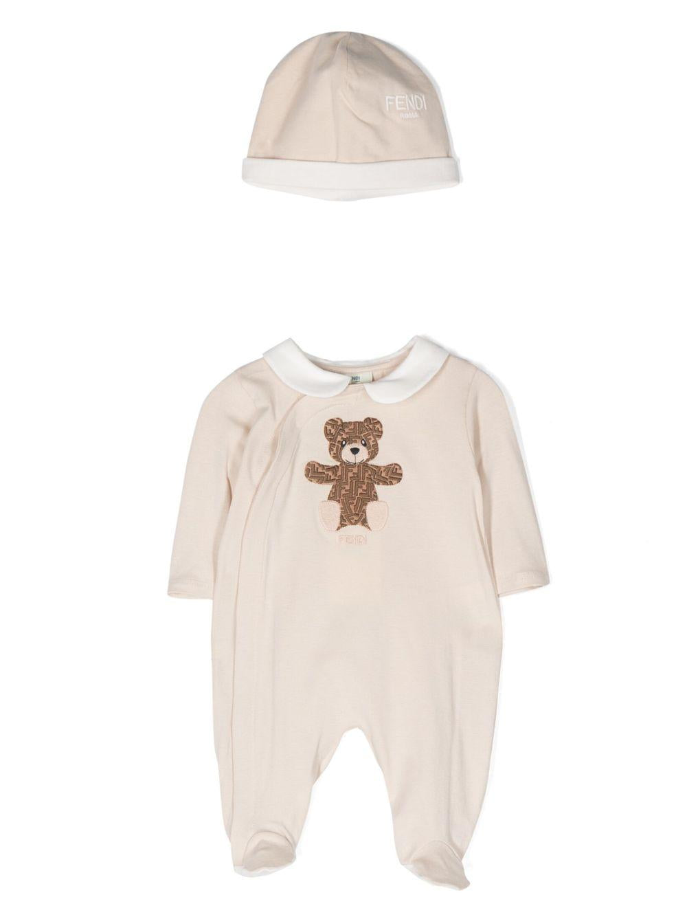Tutina beige chiaro per neonato BUK102ST8 F19J5 Fendi Kids 