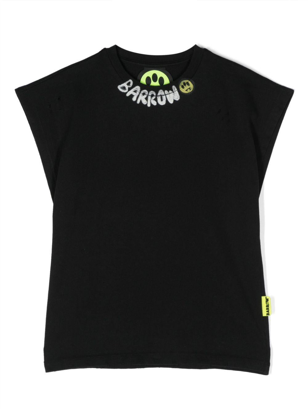 T-shirt nera per bambino con logo