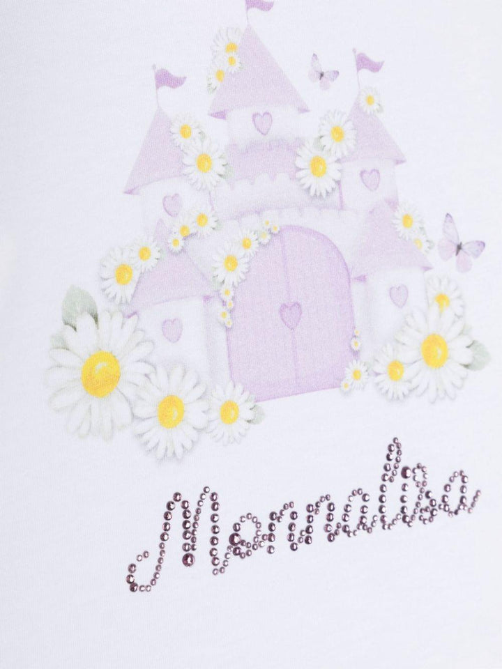 T-shirt bianca per neonata con stampa
