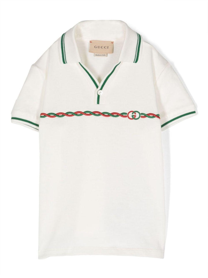 Polo bianca per neonato 711592XJEMD 9733 Gucci Kids 