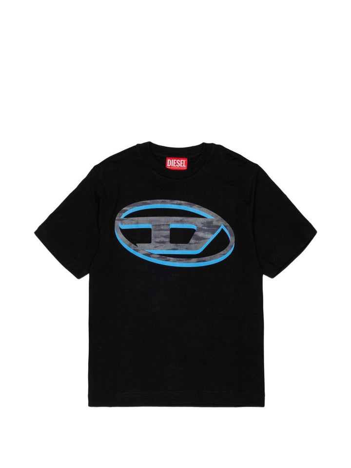 T-shirt nera per bambino J02969KYA1Y K900 Diesel Kids 