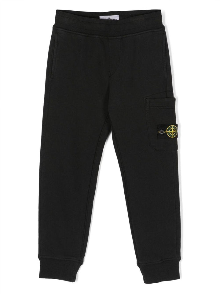 Pantalone nero per bambino con logo