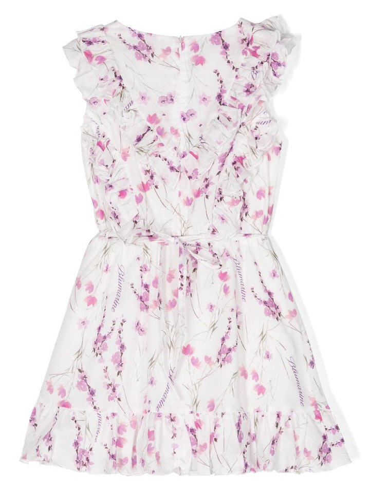 White dress for girls with print