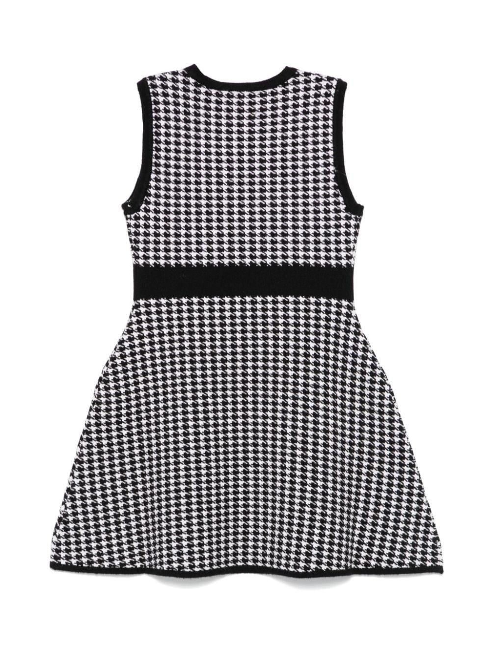Black/white dress for girls with logo