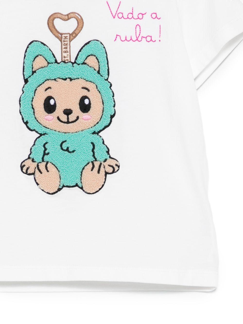 T-shirt bianca per bambina ELLY001 02132L MC2 Saint Barth Kids 