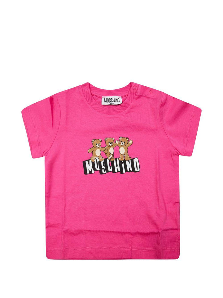 T-shirt rosa magenta per neonata MUM04KLAA17 50533 Moschino Kids 