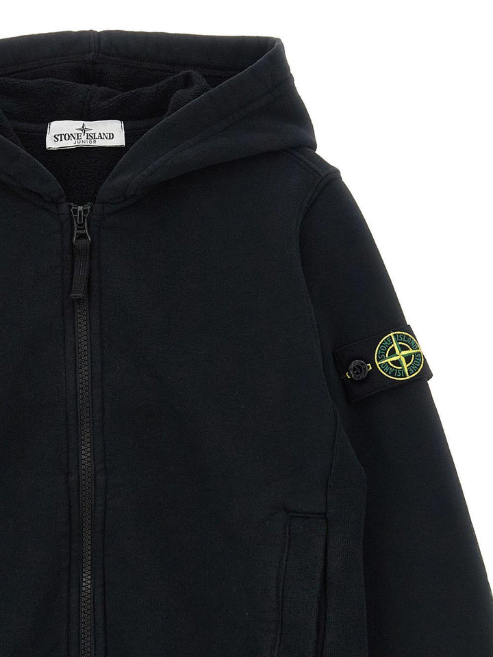 Felpa nera per bambino 66100003S0A20 V0029 Stone Island Kids 