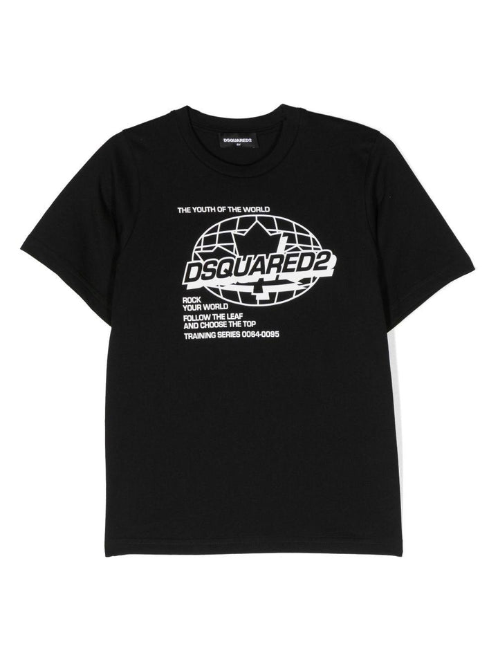 Black t-shirt for boys with logo
