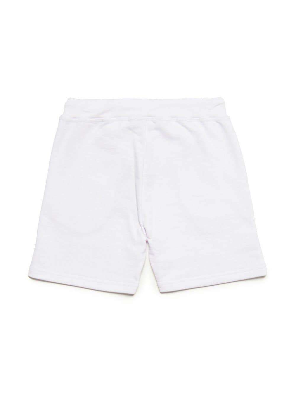 White shorts for boys with ICON logo