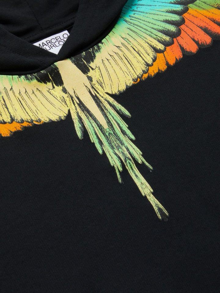 Black cotton sweatshirt for boys with print