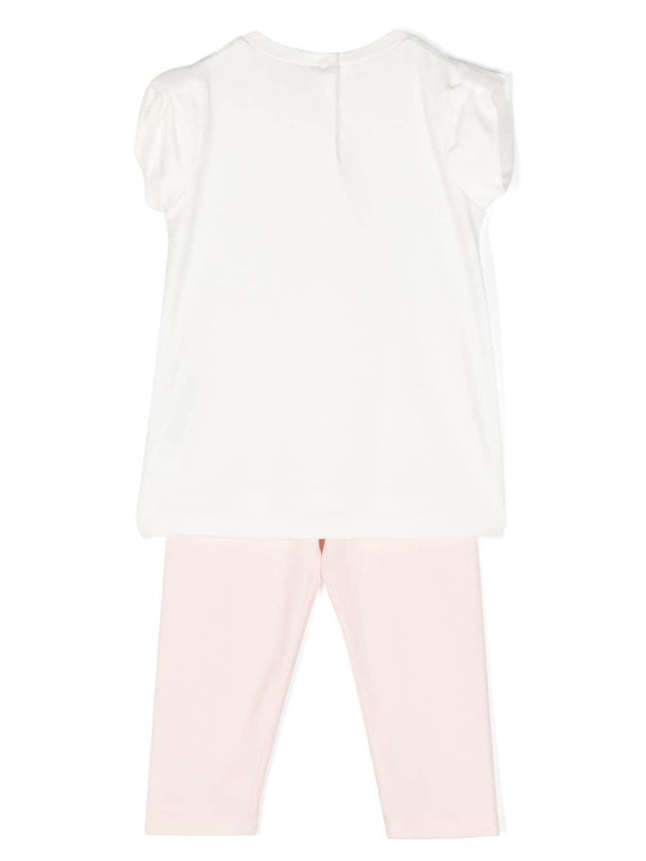 Completo sportivo bianco e rosa per neonata