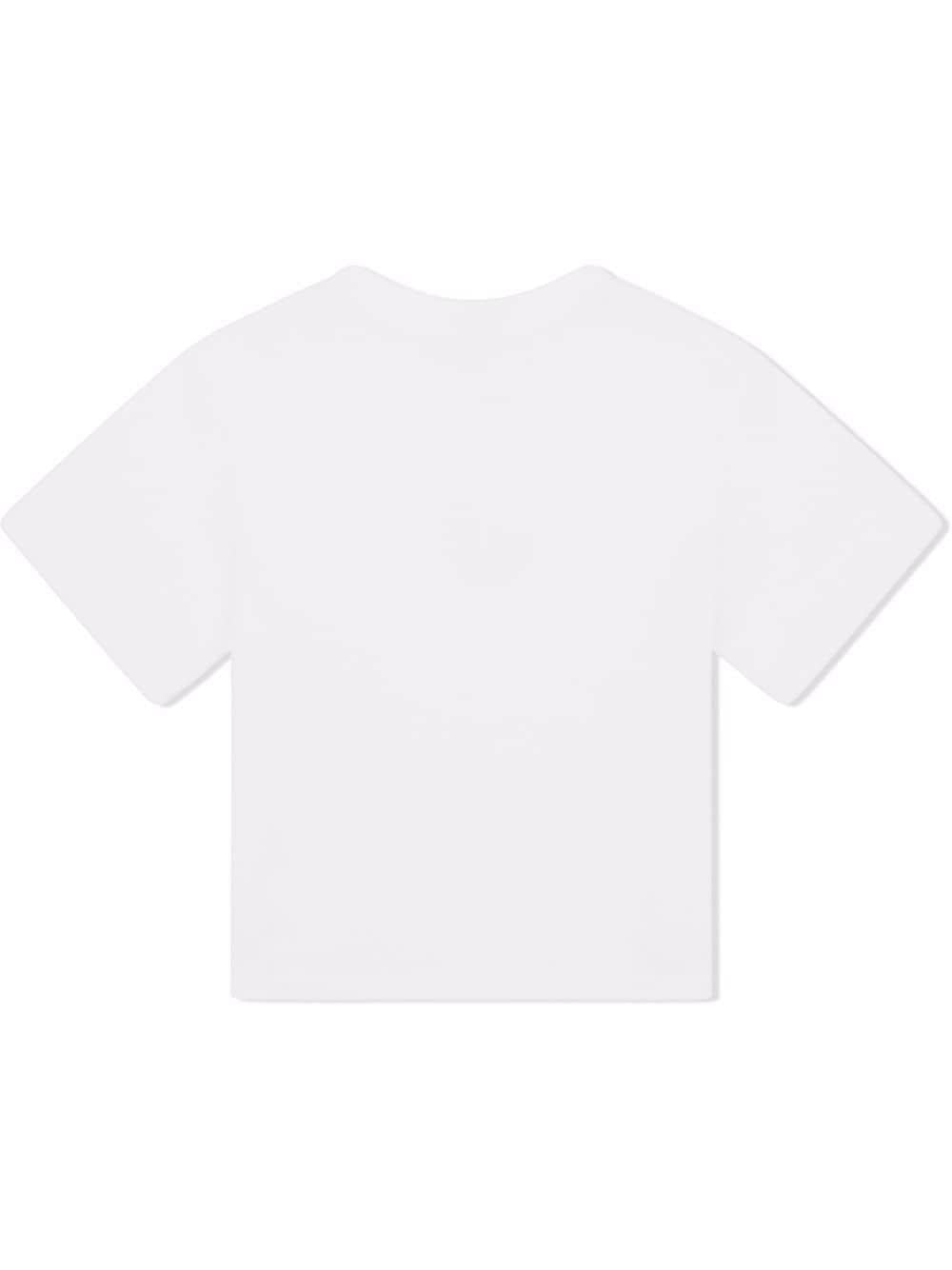 T-shirt per bambina in cotone bianca L5JTAZG7B6N W0800 Dolce & Gabbana Kids 
