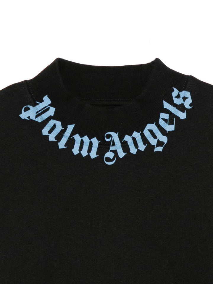 Felpa nera per bambino PBBA012F25FLE002 1040 Palm Angels Kids 