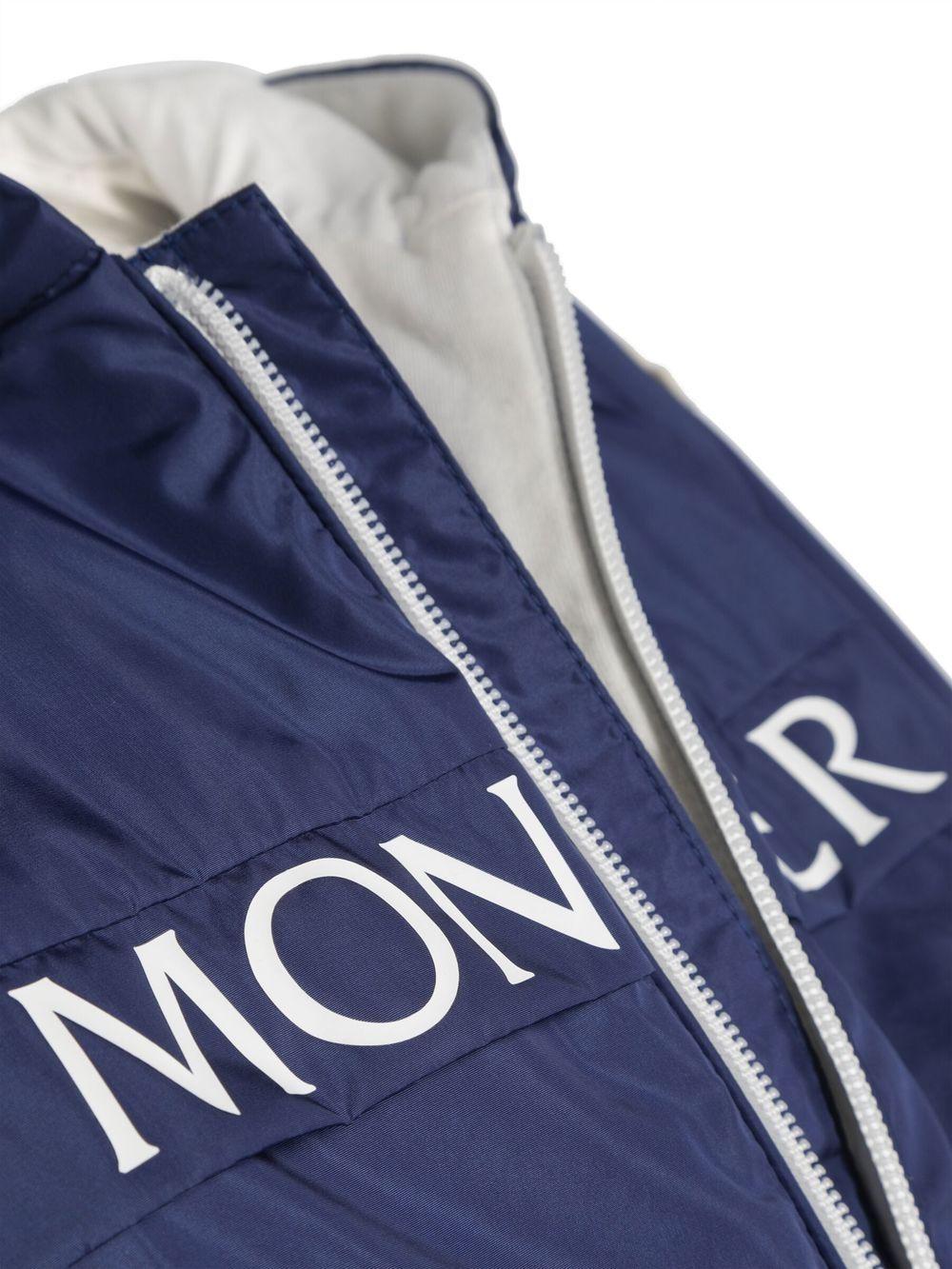 Giubbotto blu per neonato con logo 9511A00012539ZD 750 Moncler Kids 