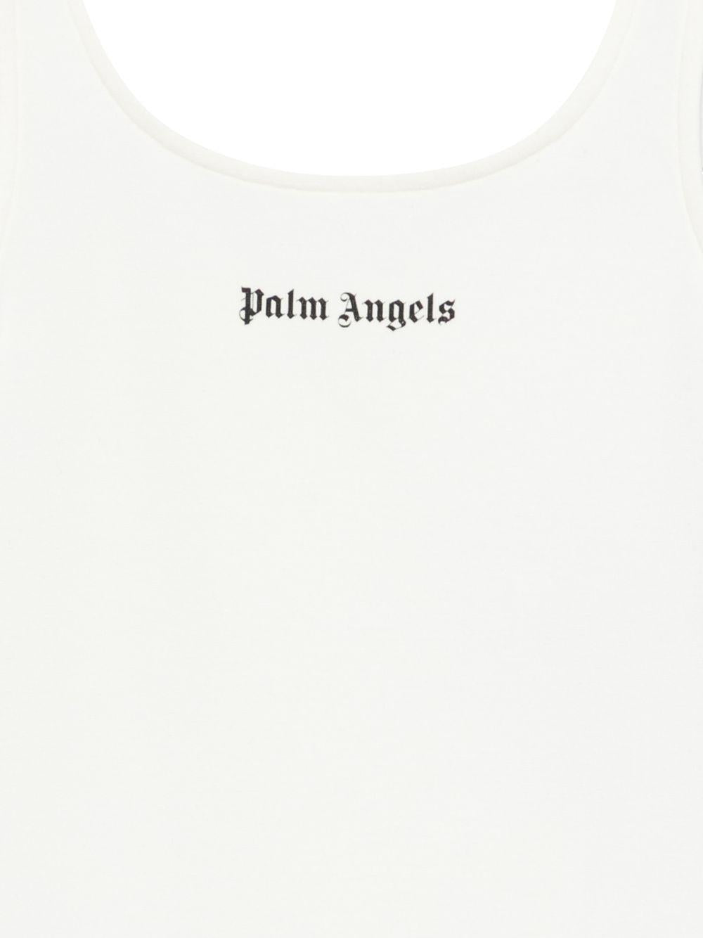 Body bianco per bambina PGBD00CS26FLE001 002 Palm Angels Kids 