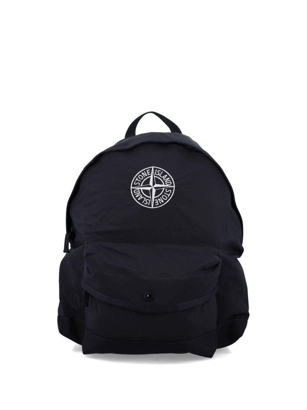 Zaino nero per bambino 69200002S0064 V0029 Stone Island Kids 