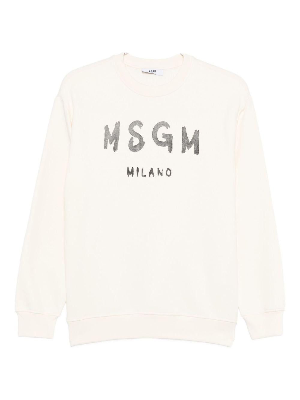 Felpa bianco sporco per bambino F5MSJUSW018 013 Msgm Kids 