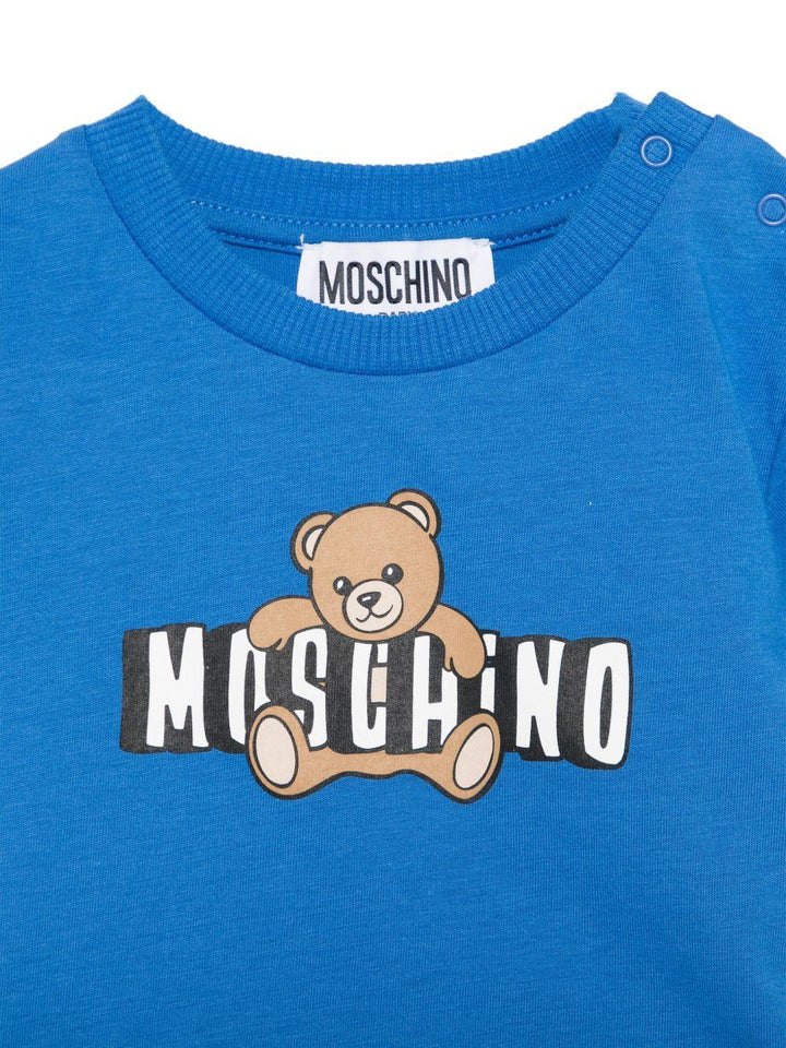 Completo blu per neonato MUG01ULCA19 40630 Moschino Kids 